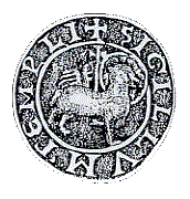 Sceau utilisé par Robert de Samford, maître d'Angleterre, sur un acte concernant une rente due à la préceptorie de Hyde, 1241.